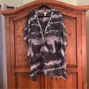 Natural Impressions black/white print coverup